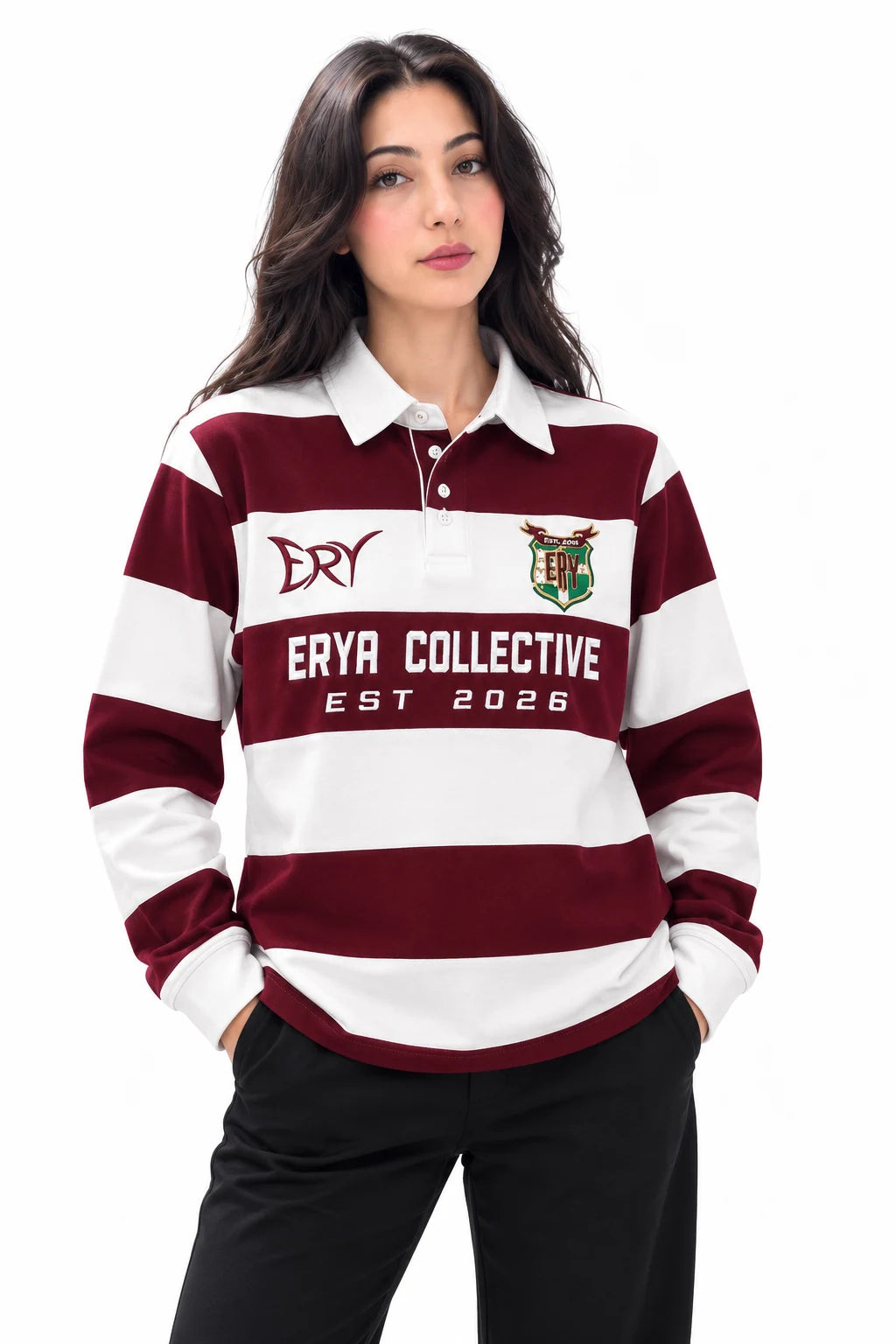 Erya bordo çizgili rugby